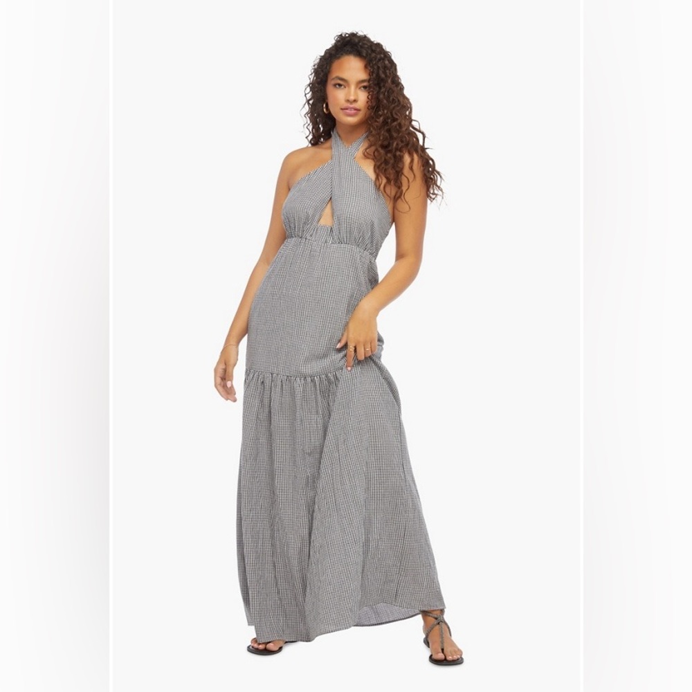 NWT JustFab Cross Halter Maxi Dress
